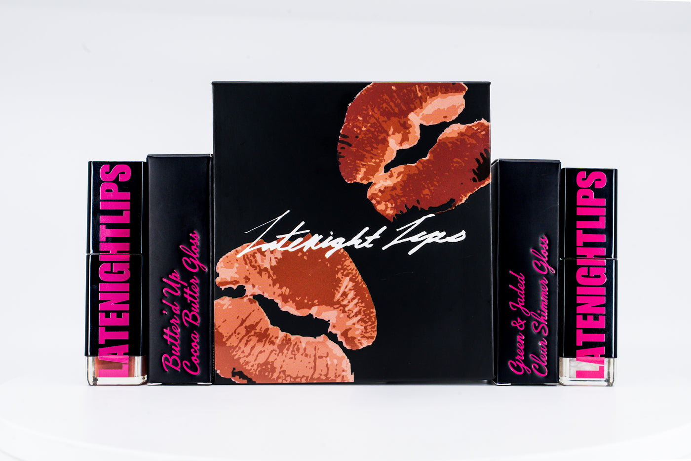 Double Trouble Box with Butter'd Up and Green & Jaded glosses and cartons.